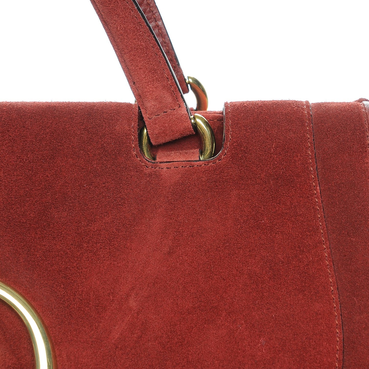 Suede Medium 1973 Top Handle Satchel Red