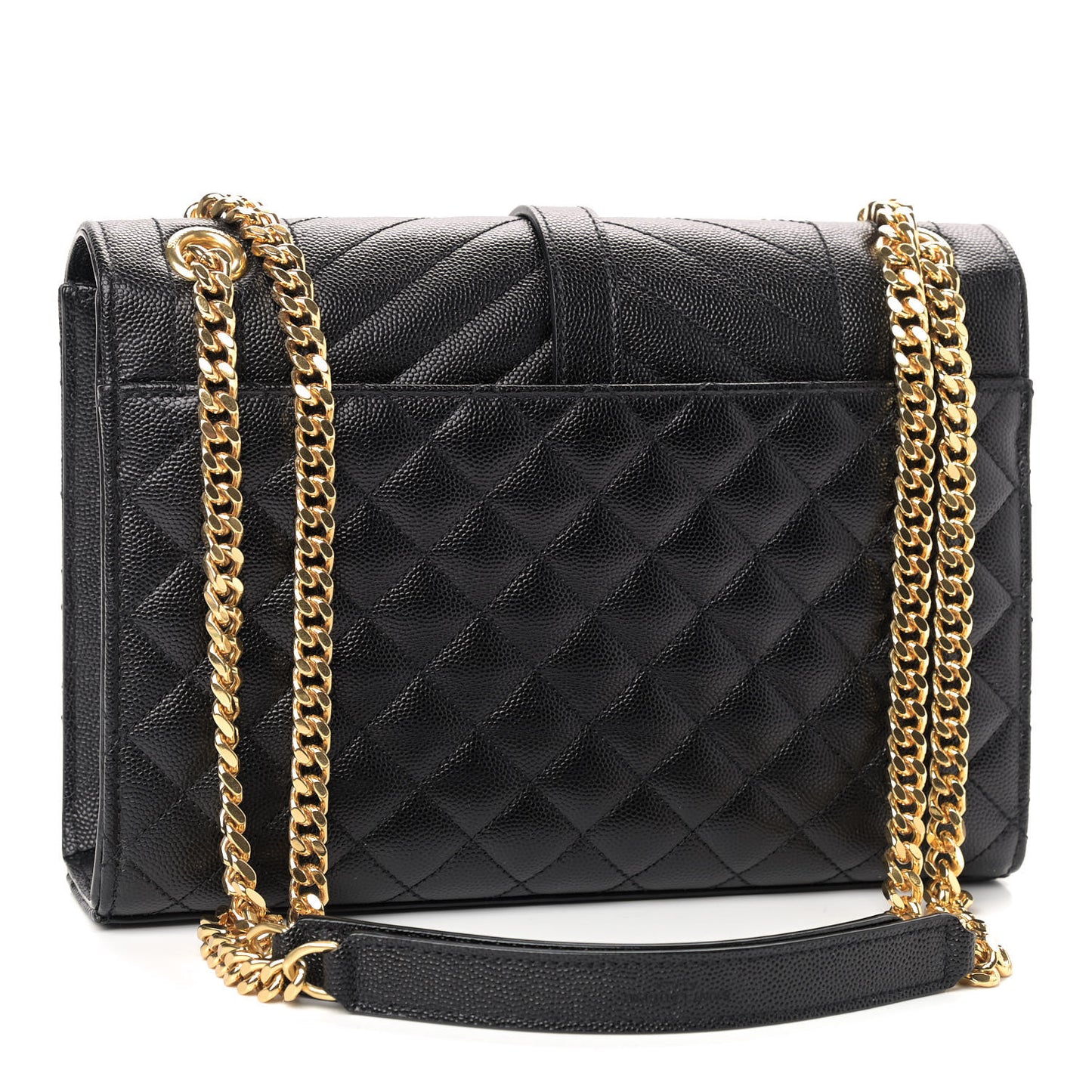 Grain De Poudre Textured Mixed Matelasse Triquilt Medium Monogram Satchel Black