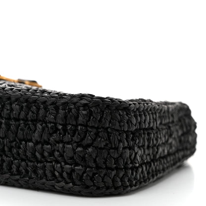Saint Laurent Raffia Calfskin Le 5 A 7 Mini Hobo Black 11 of 11