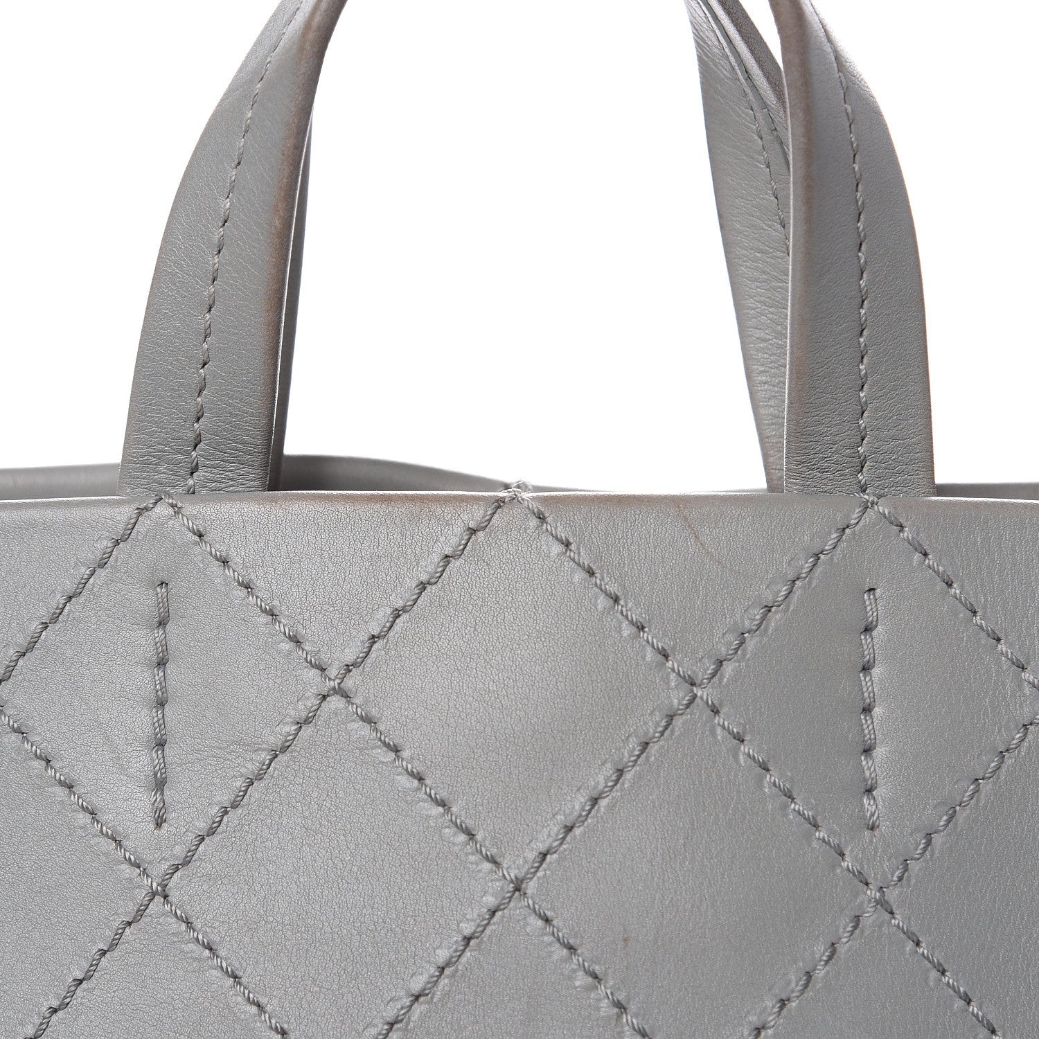 Chanel Grained Calfskin Small CC Pocket Tote Grey 12 of 17