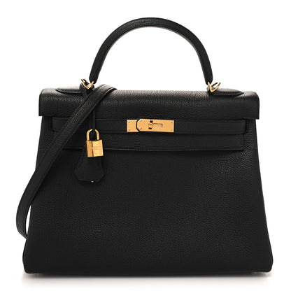Hermes Togo Kelly Retourne 32 Black 1 of 11