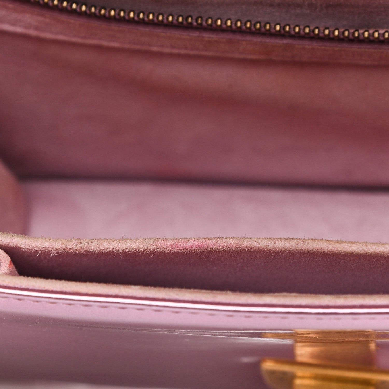 Christian Dior Metallic Patent Studded Small Diorama Flap Bag Pink 10 of 12