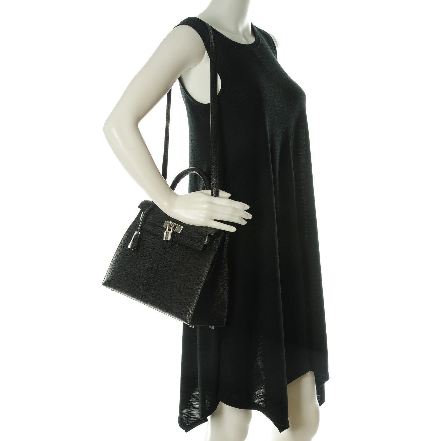 Hermes Chevre de Coromandel Kelly Sellier 28 Black 2 of 24