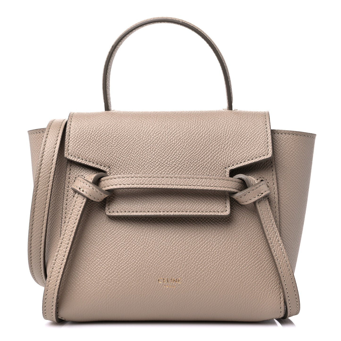 Grained Calfskin Pico Belt Bag Light Taupe