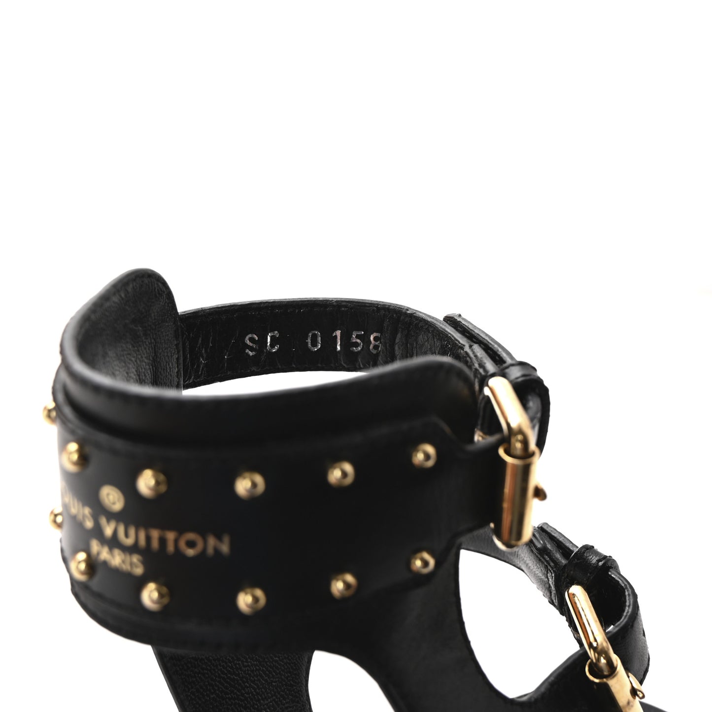 Calfskin Monogram Nomad Flat Sandals 36.5 Black