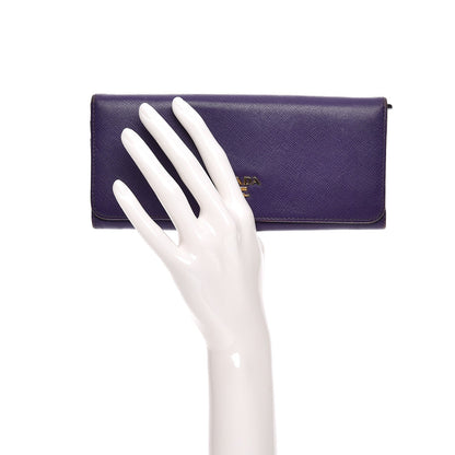 Prada Saffiano Metal Continental Flap Wallet Viola 2 of 11