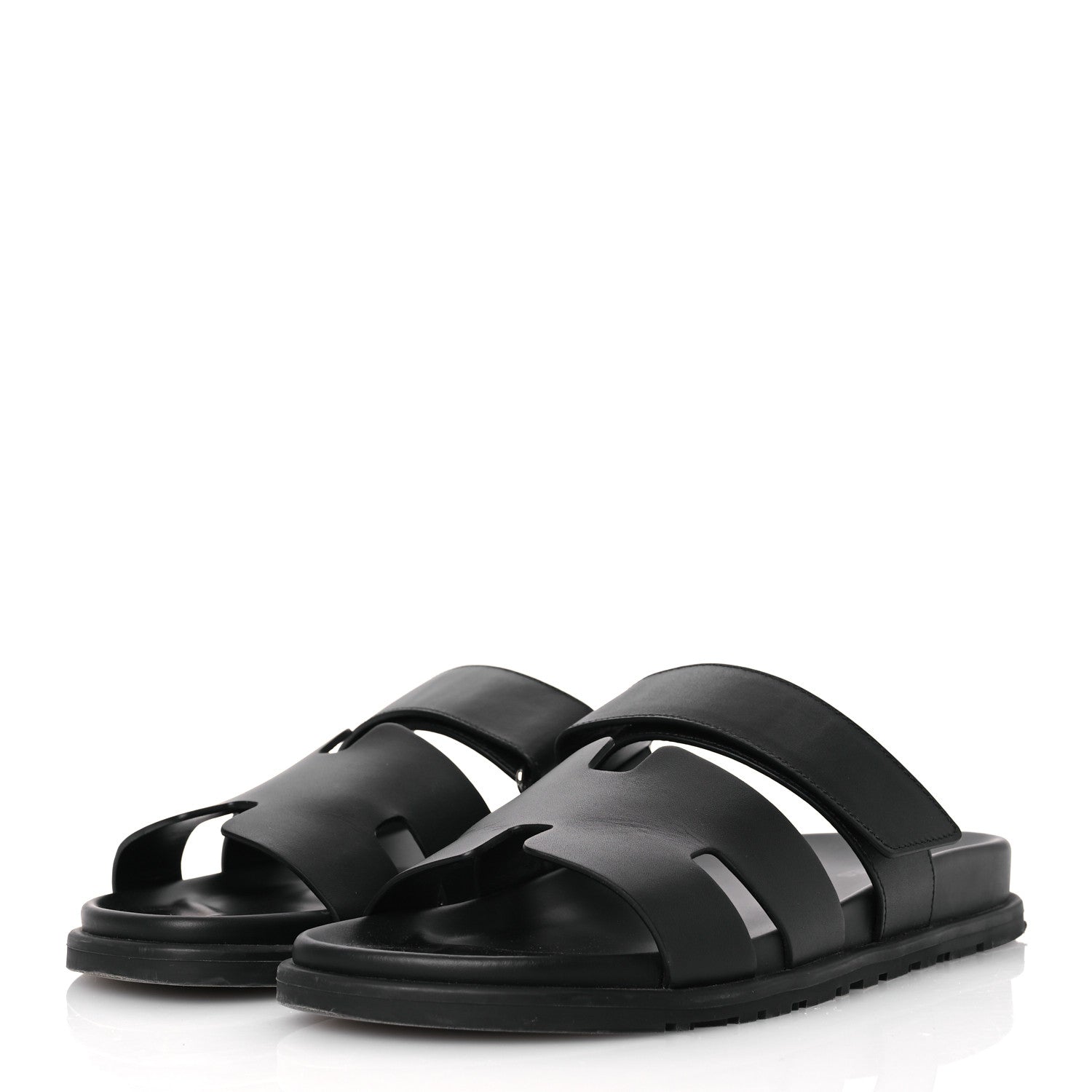 Hermes Calfskin Womens Chypre Sandals 41 Black 4 of 15