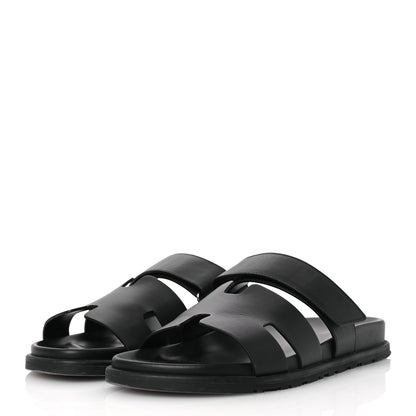 Hermes Calfskin Womens Chypre Sandals 41 Black 4 of 15