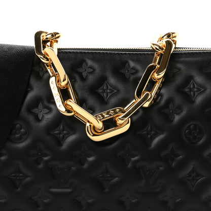 Louis Vuitton Lambskin Embossed Monogram Coussin MM Black 7 of 9