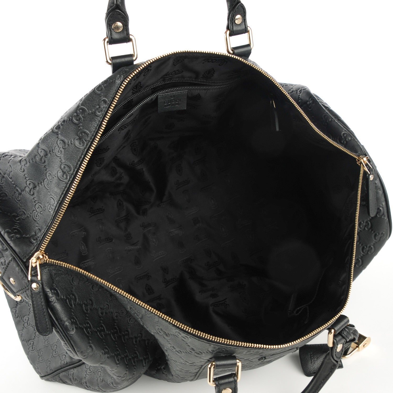Gucci Guccissima Large Carry On Duffle Black 7 of 7
