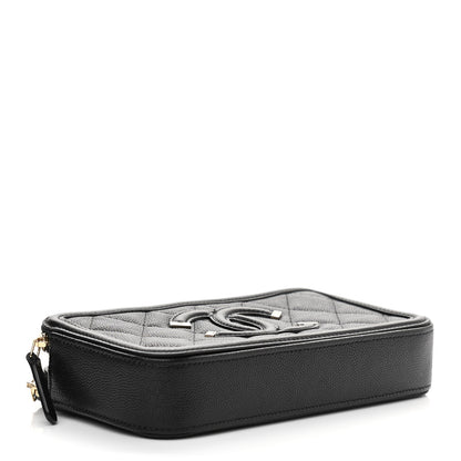 Chanel Caviar Quilted CC Filigree Clutch With Chain Black 4 of 14