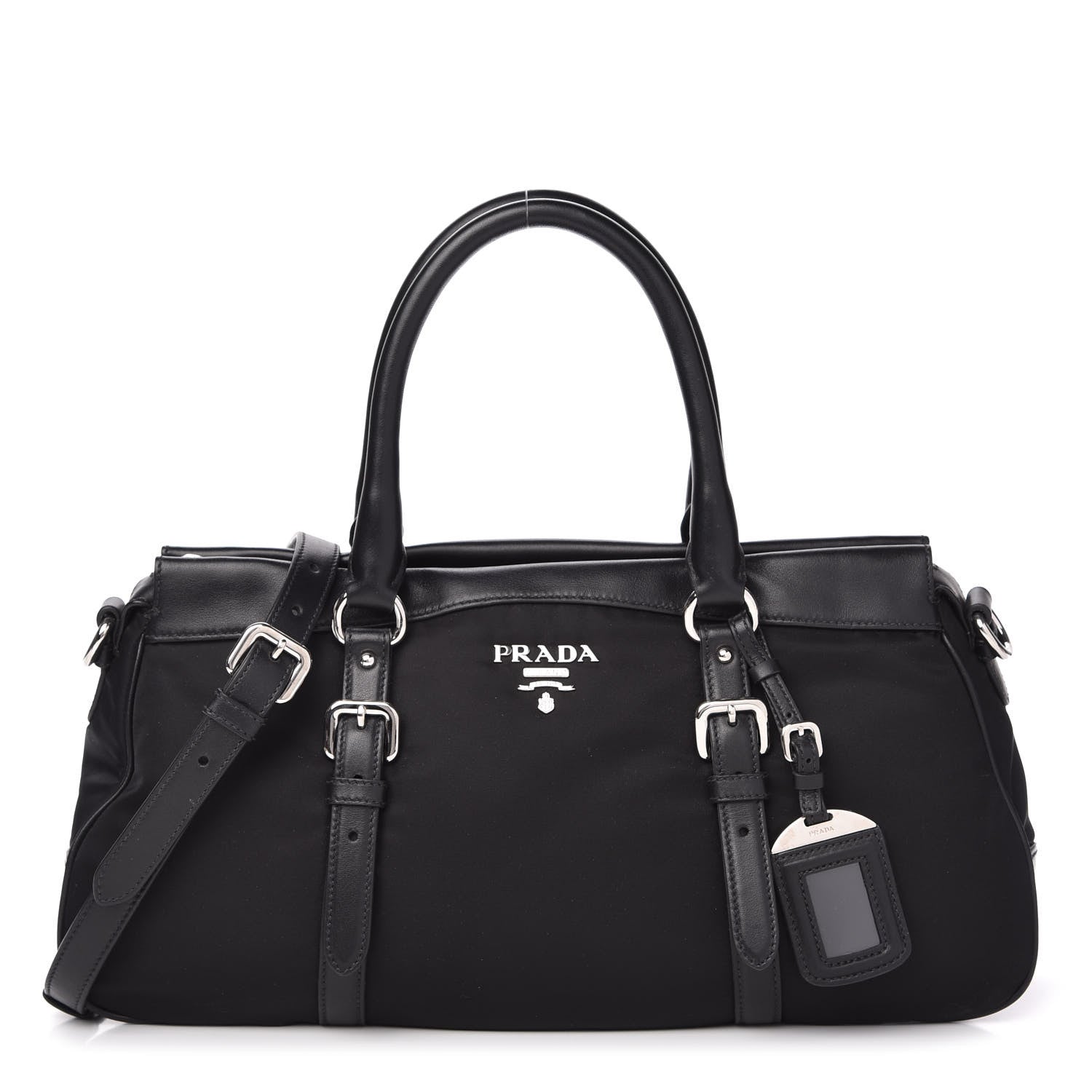 Prada Nylon Tessuto Soft Calf Tote Black 1 of 10