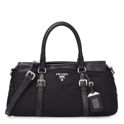 Prada Nylon Tessuto Soft Calf Tote Black 1 of 10