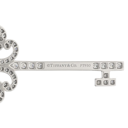 Tiffany Platinum Diamond Enchant Quatra Heart Key Pendant 3 of 4