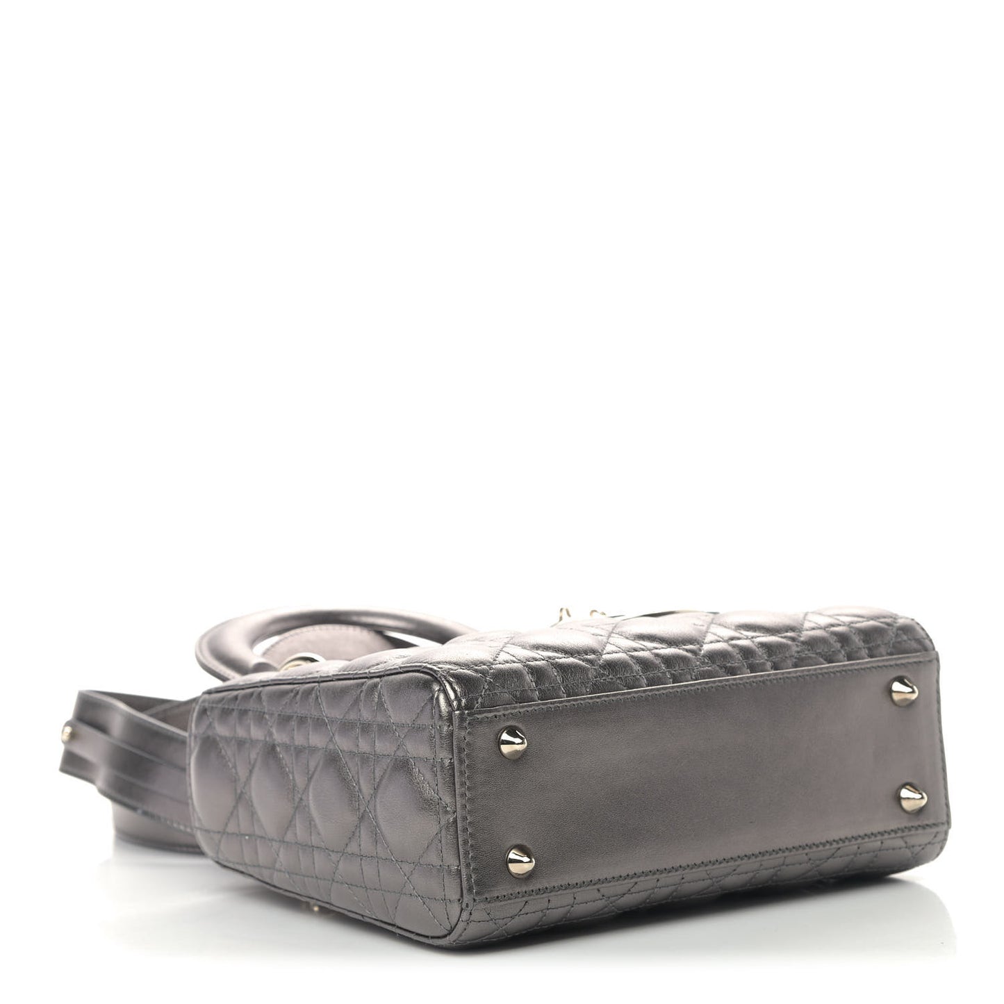 Metallic Grained Calfskin Cannage My ABCDior Lady Dior Gunmetal