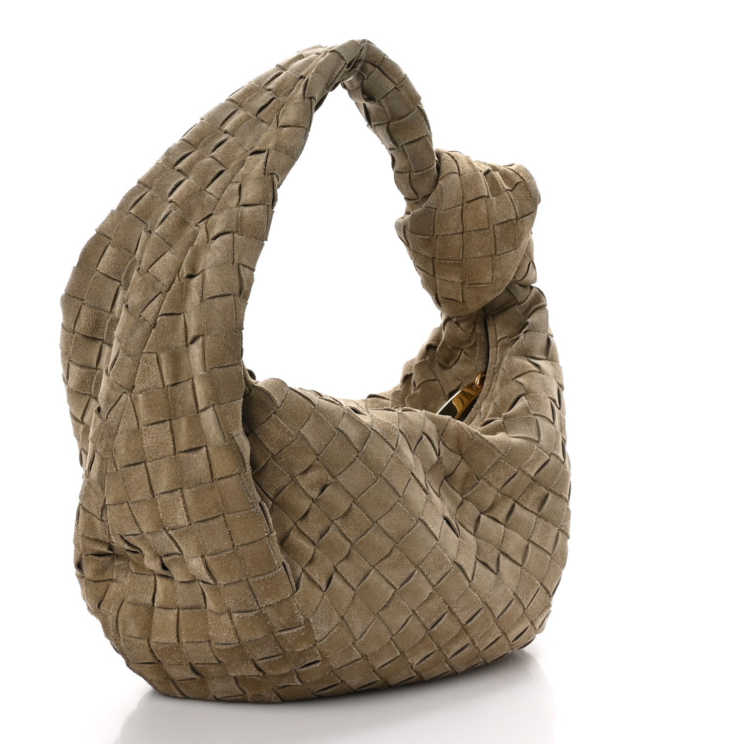 Bottega Veneta Suede Calfskin Intrecciato Teen Jodie Hobo Beige 3 of 10