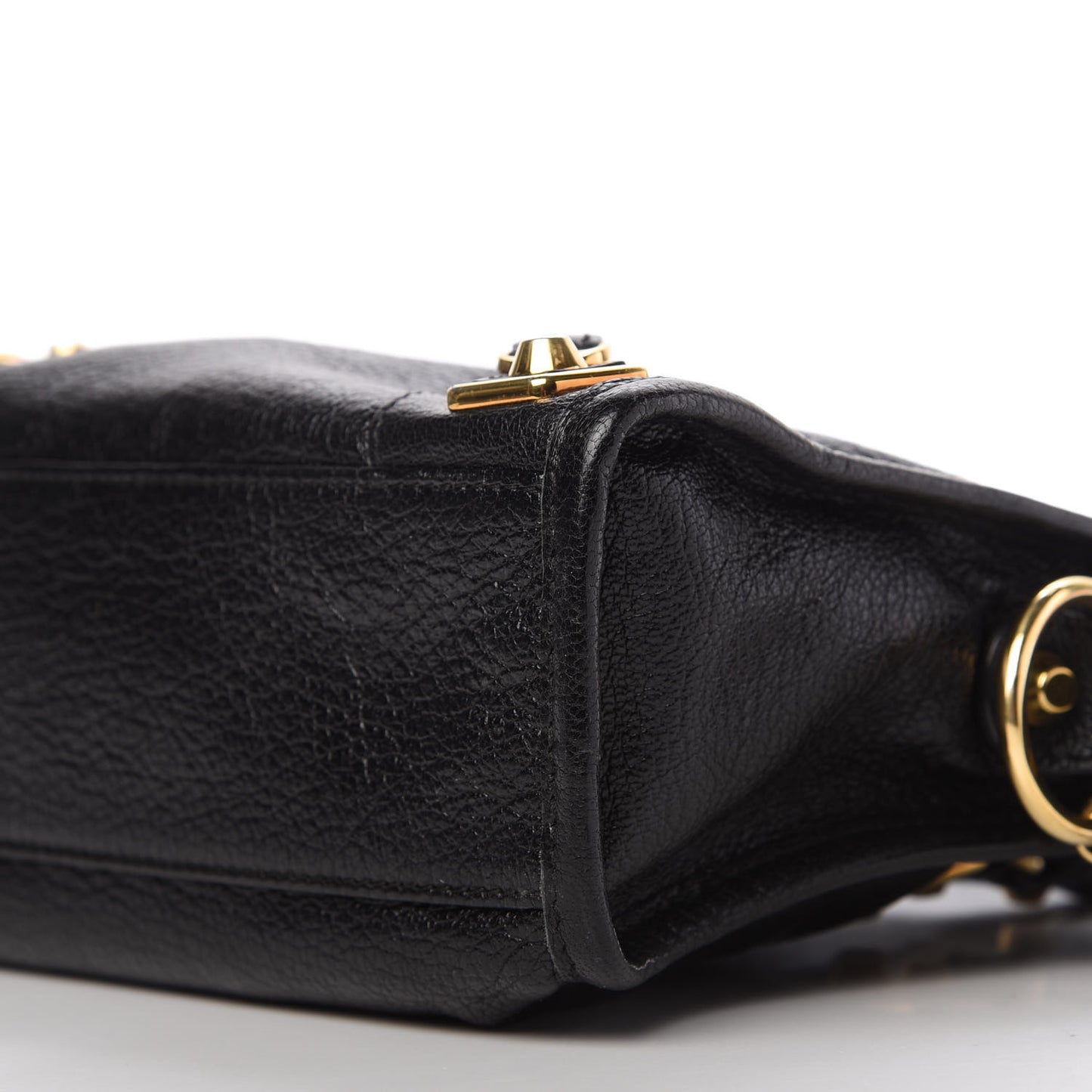 Chevre Gold Metallic Edge Hardware Mini City Black