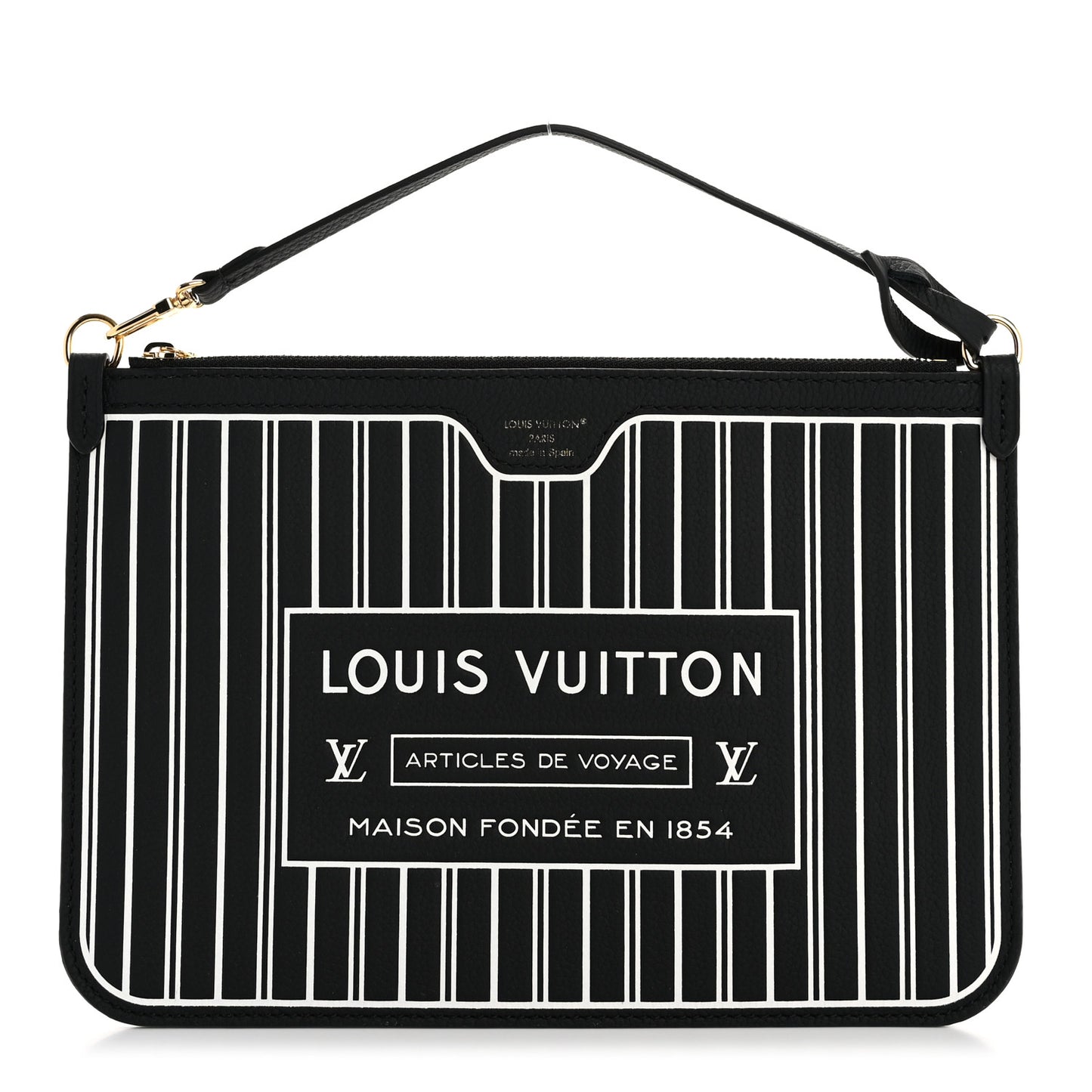 Calfskin Neverfull Inside Out MM Pochette Black