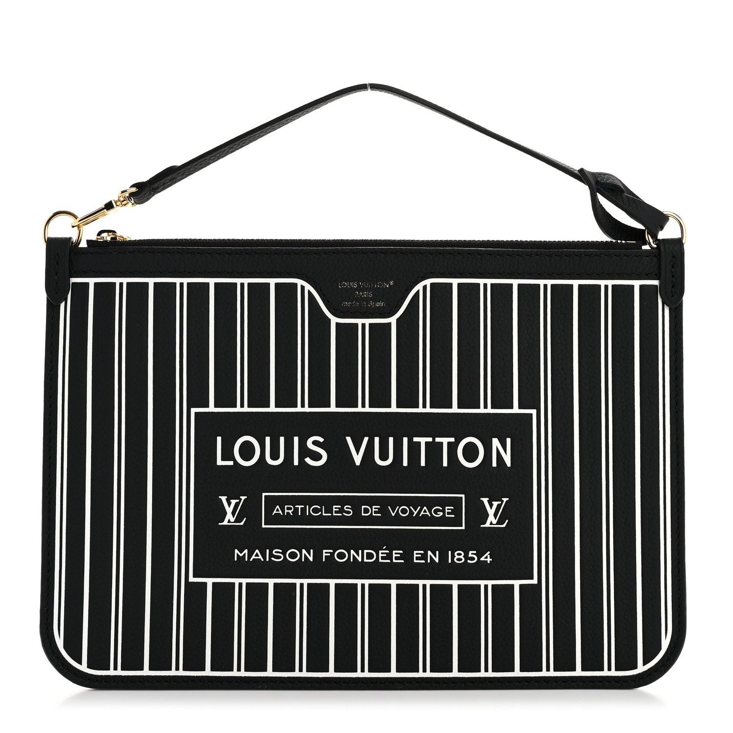 Louis Vuitton Calfskin Neverfull Inside Out MM Pochette Black 1 of 6