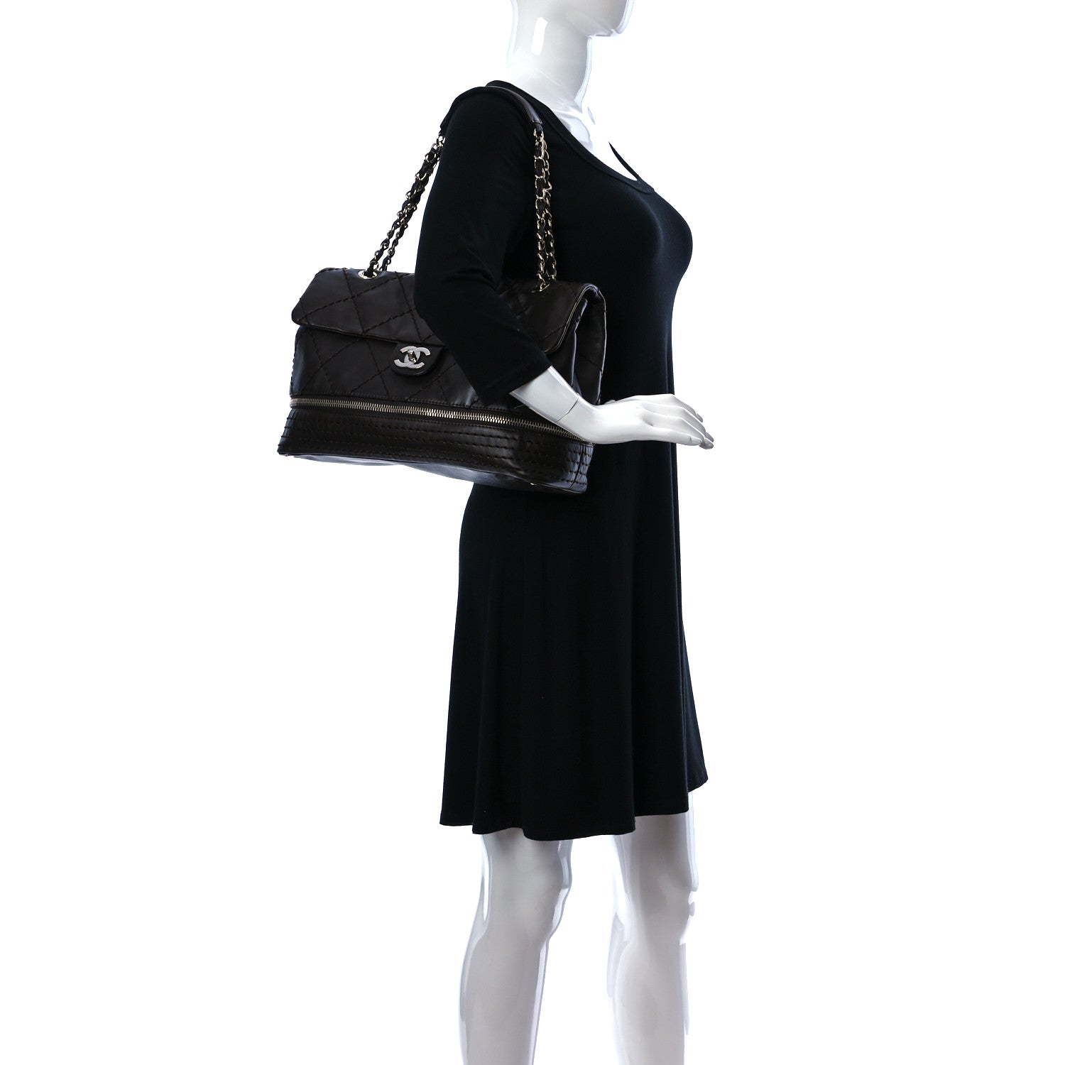 Chanel Calfskin Stitched Large Expandable Flap Bag Brown 2 of 10