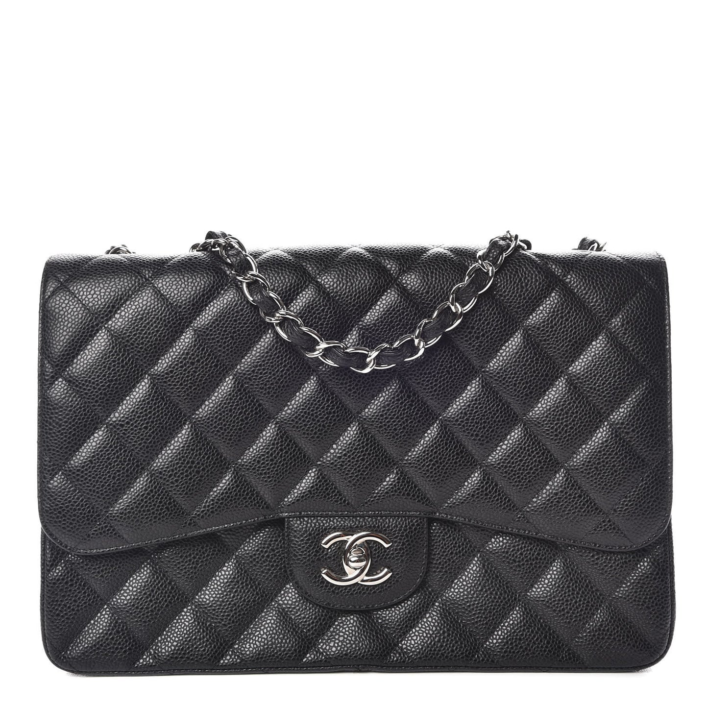 Caviar Quilted Jumbo Single Flap Black