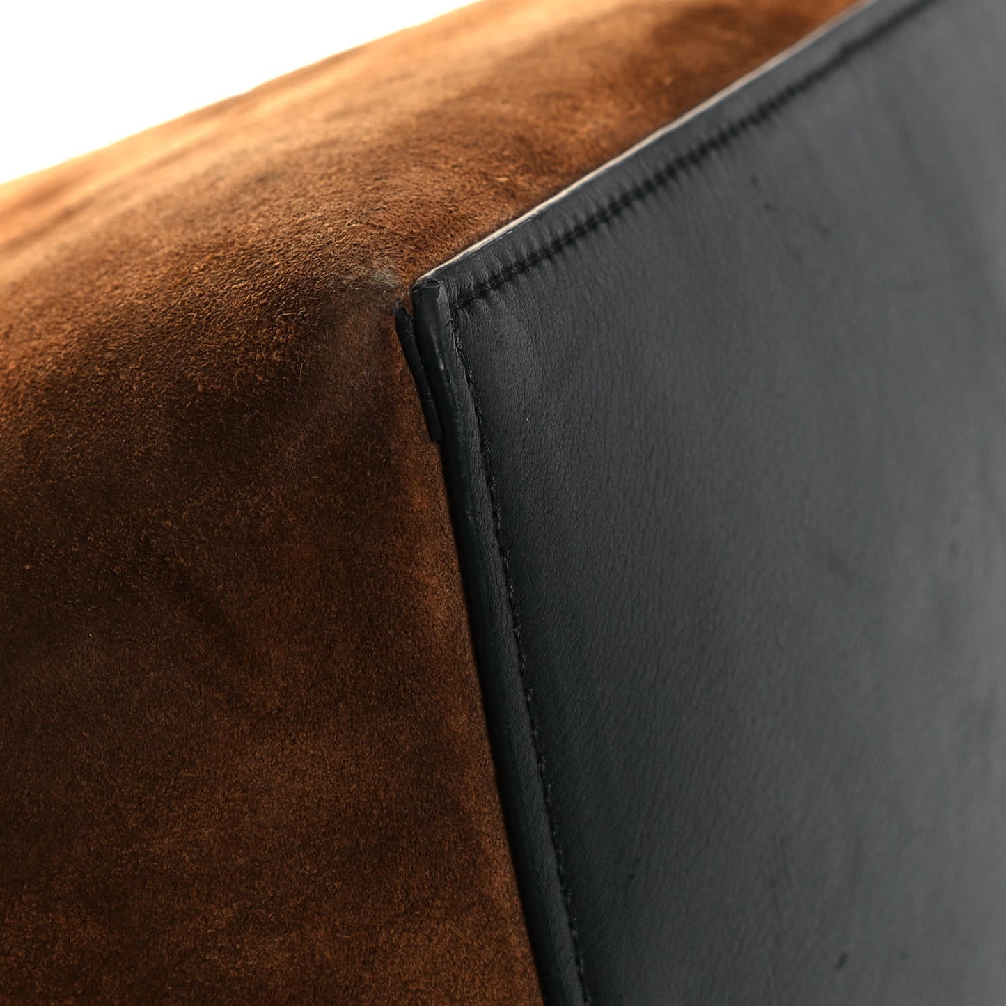 Suede Calfskin Anagram Tote Brown