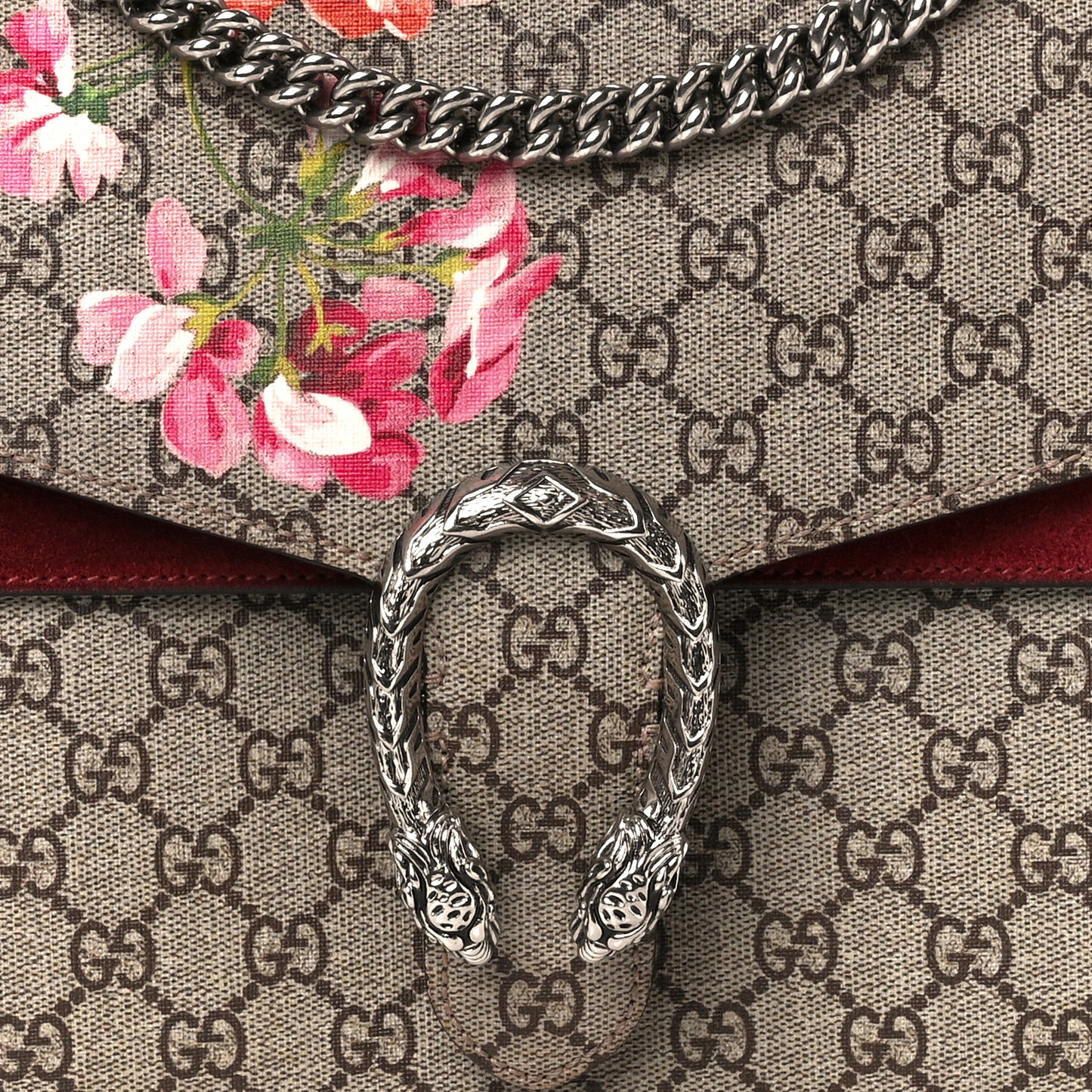 GG Supreme Monogram Blooms Medium Dionysus Shoulder Bag Beige Multicolor Dry Rose