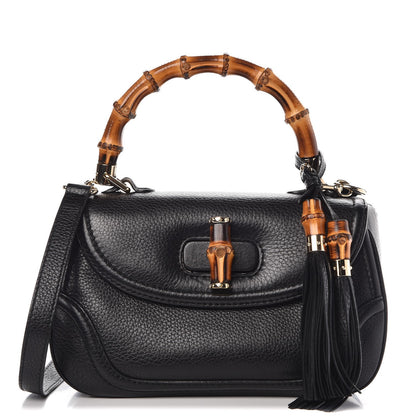 Gucci Calfskin Medium New Bamboo Top Handle Bag Black 1 of 9