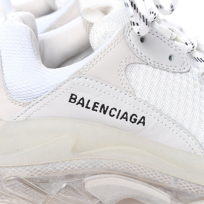 Balenciaga Fabric Mesh Clear Sole Womens Triple S Sneakers 39 White 6 of 8