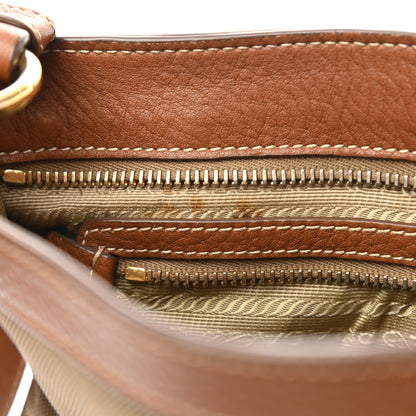 Prada Jacquard Logo Small Flat Messenger Bag Corda Brandy 15 of 15