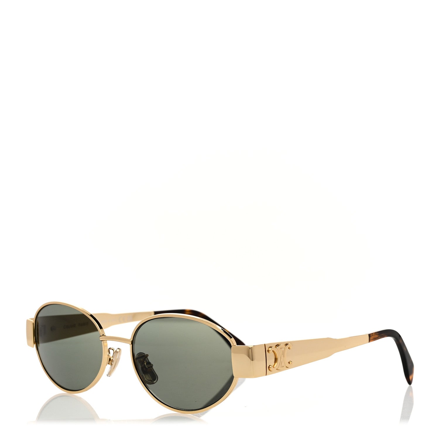 Celine Metal Triomphe 01 Sunglasses CL40235U Gold Green 1 of 7