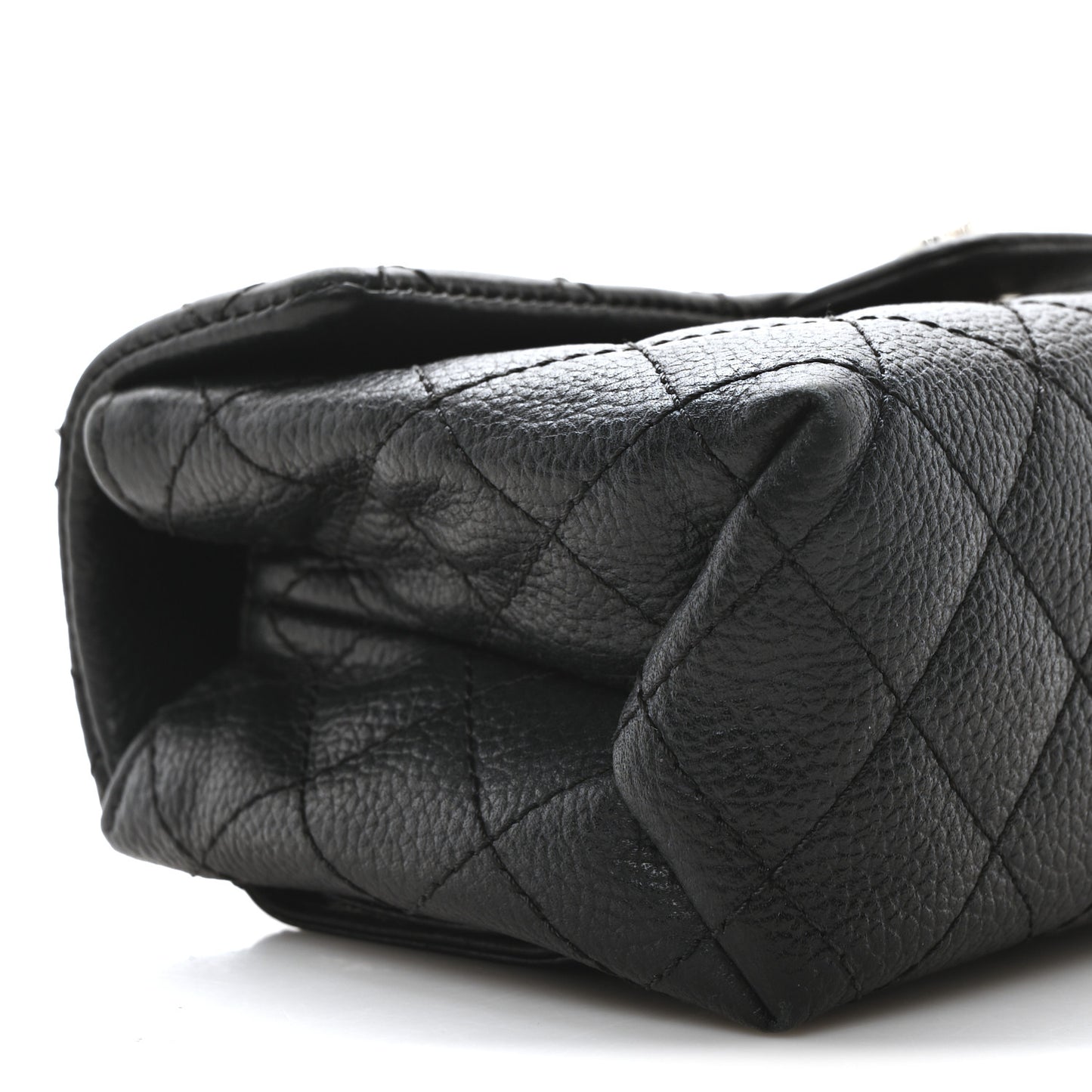 Grained Calfskin Quilted 2.55 Reissue Flap Belt Bag Clutch Black