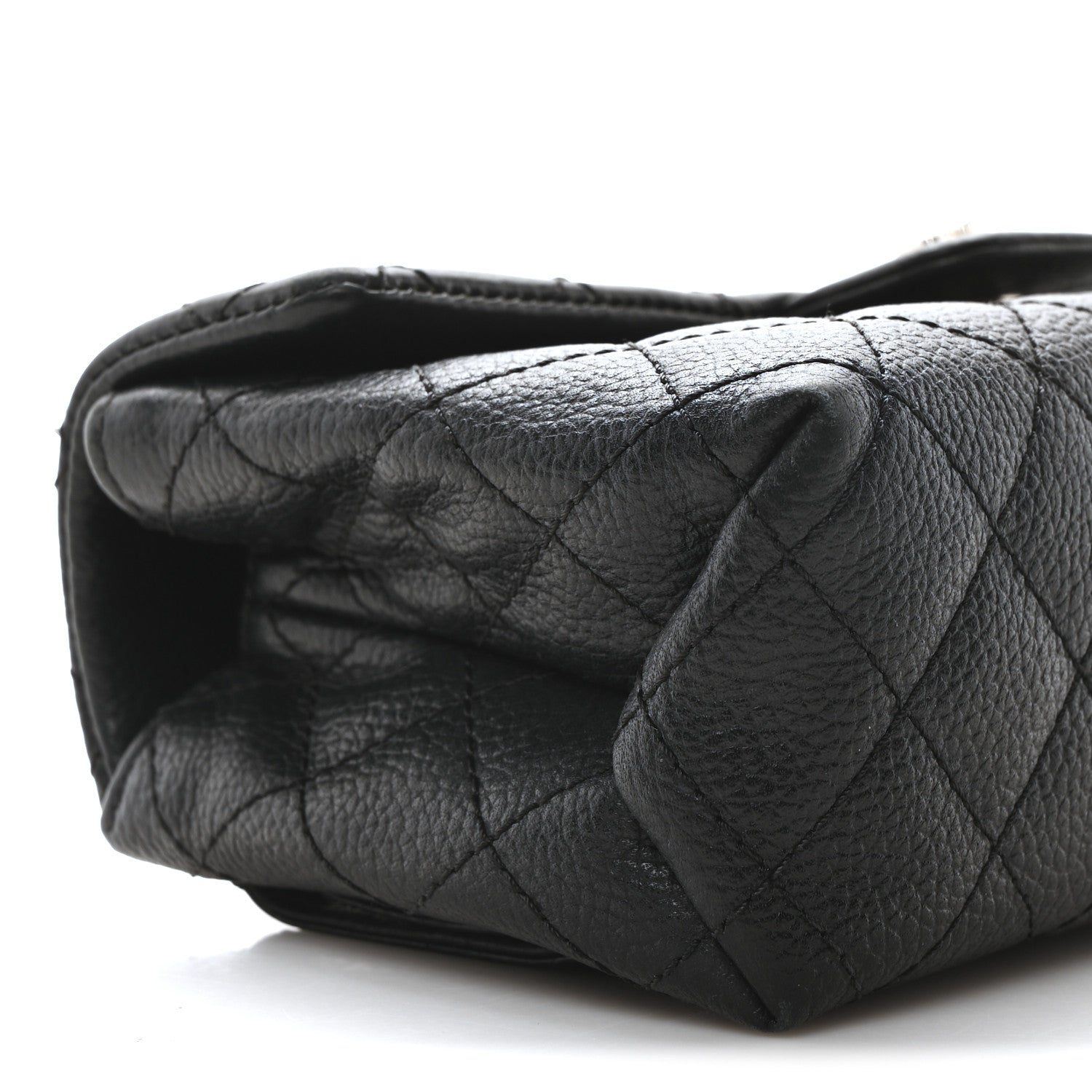 Chanel Grained Calfskin Quilted 2.55 Reissue Flap Belt Bag Clutch Black 16 of 18