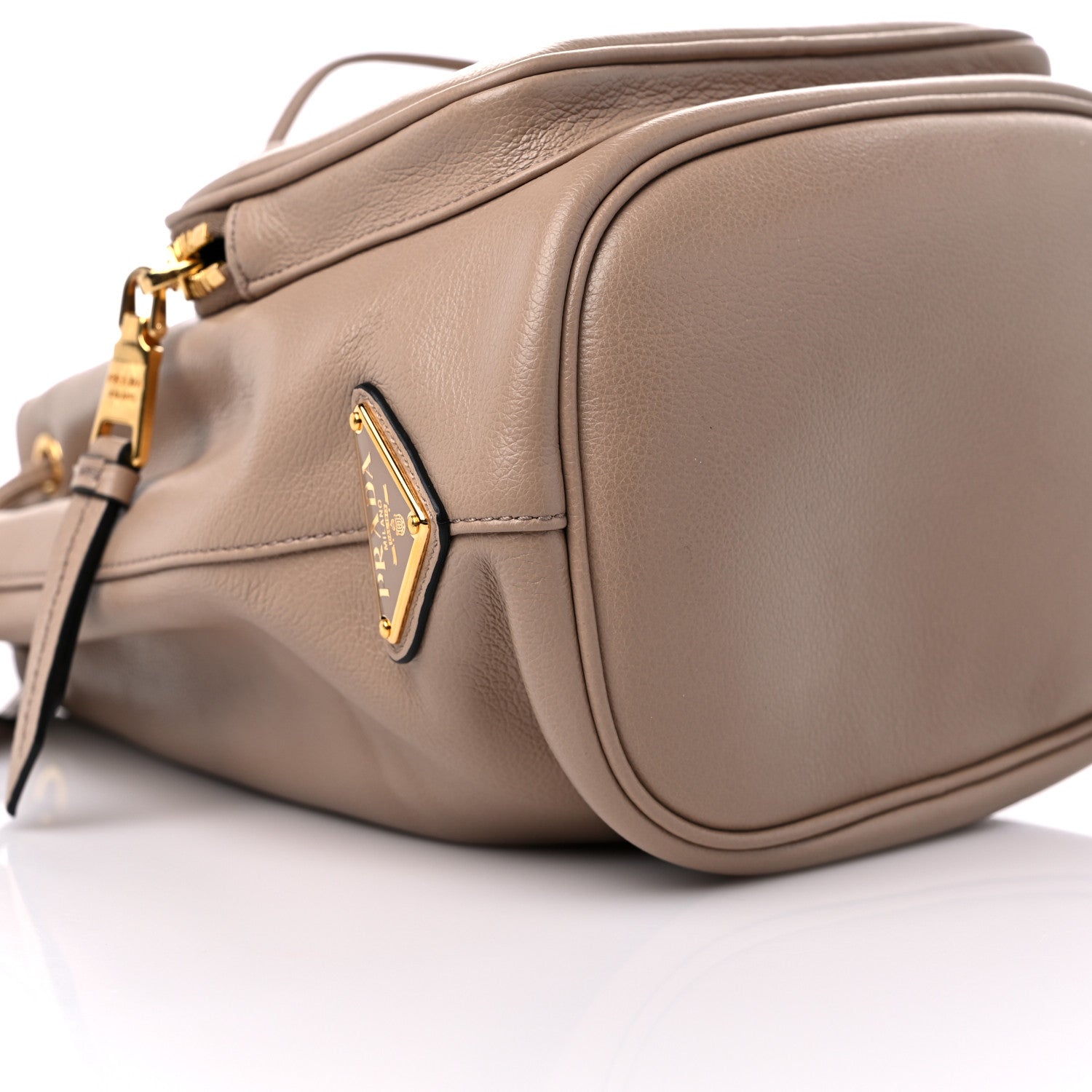 Prada Glace Calfskin Embossed Bucket Bag Cammeo 7 of 8