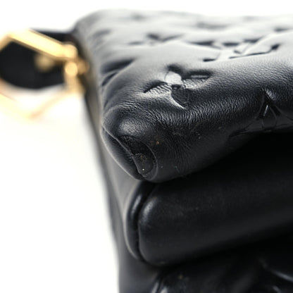 Louis Vuitton Lambskin Embossed Monogram Coussin PM Black 10 of 15