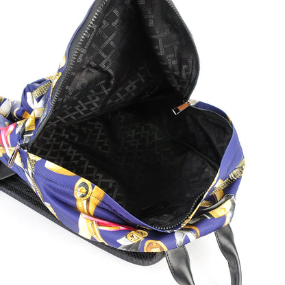 Versace Nylon Palazzo Medusa Belt Print Backpack Blue 5 of 6