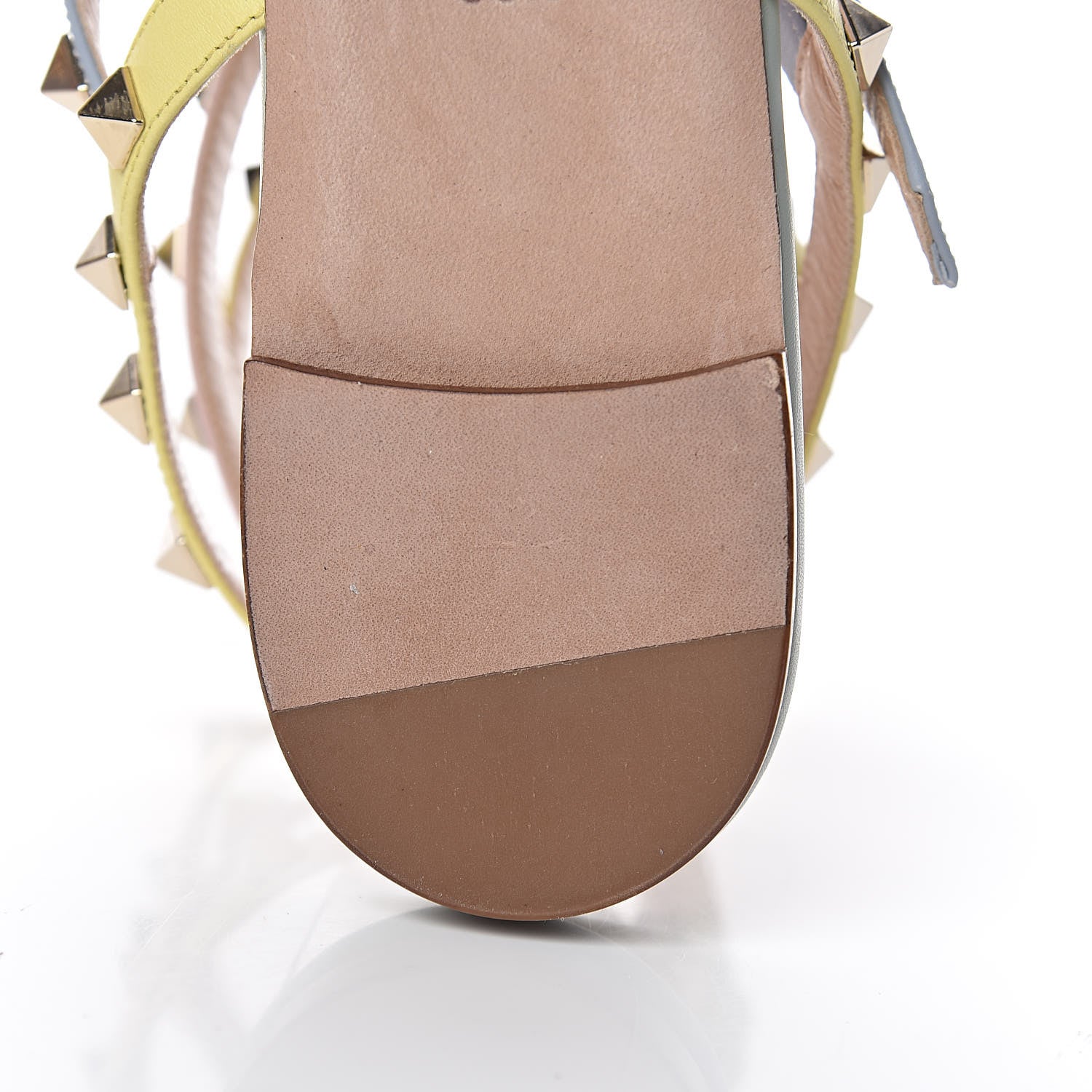 Valentino Garavani Calfskin Colorblock Rockstud Ankle Wrap Flat Thong Sandals 39.5 Multicolor 9 of 12