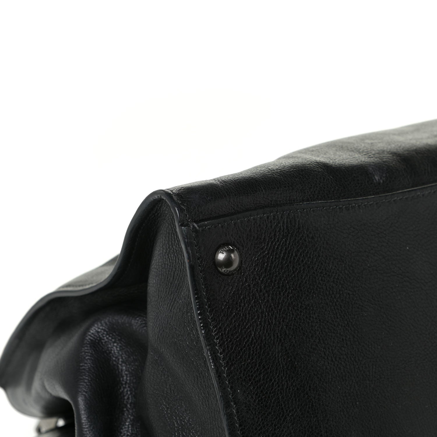 Prada Glace Calf Twin Pocket Tote Black 4 of 17