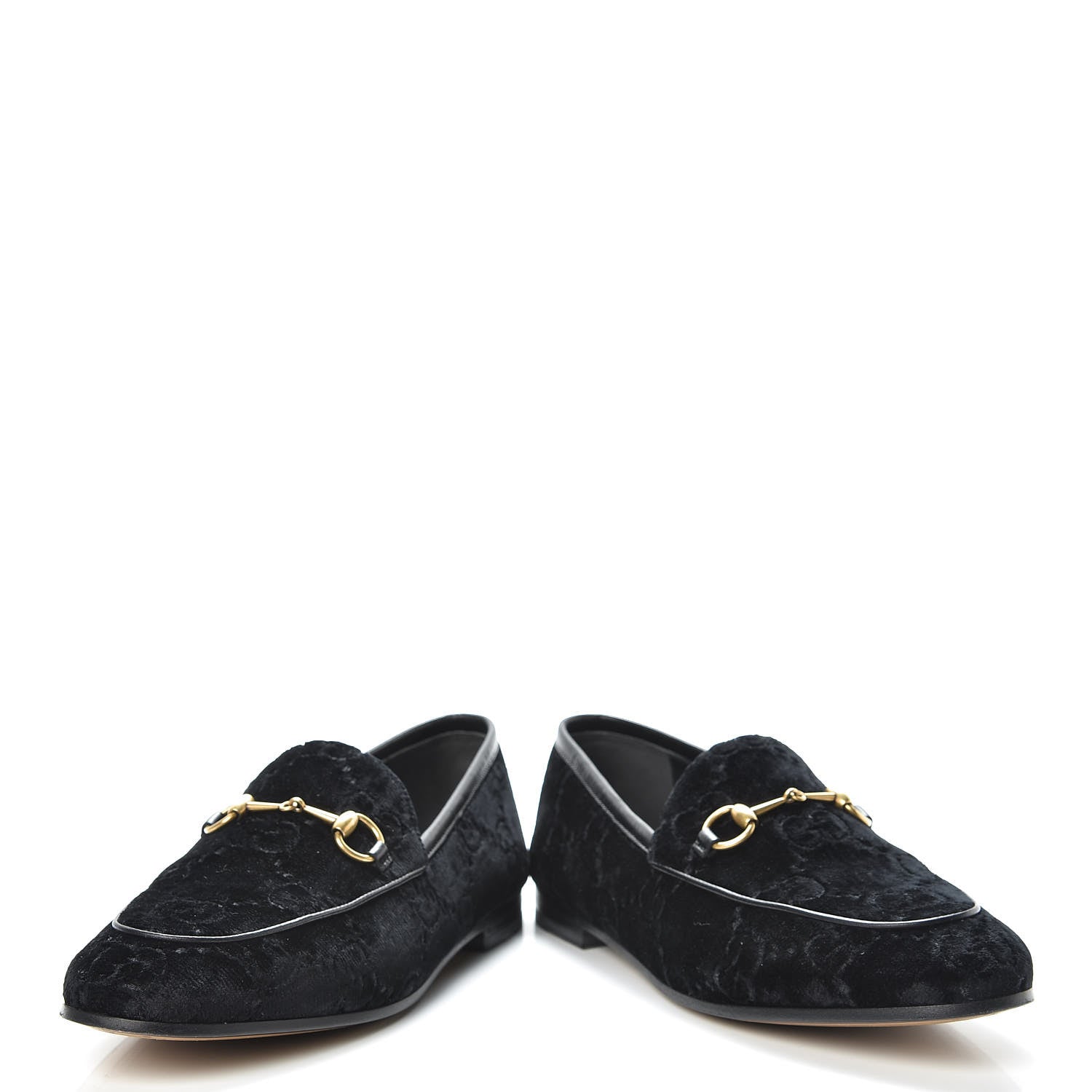 Gucci Velvet GG Monogram Horsebit Womens Jordaan Loafers 38.5 Black 6 of 14
