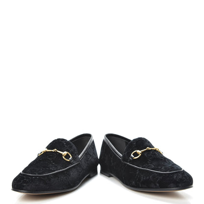 Gucci Velvet GG Monogram Horsebit Womens Jordaan Loafers 38.5 Black 6 of 14
