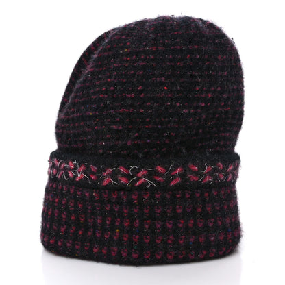 Chanel Cashmere CC Beanie Hat Pink Multicolor 4 of 9