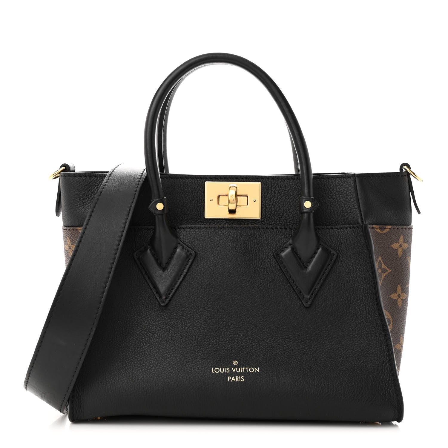 Louis Vuitton Calfskin Monogram On My Side PM Black 1 of 9