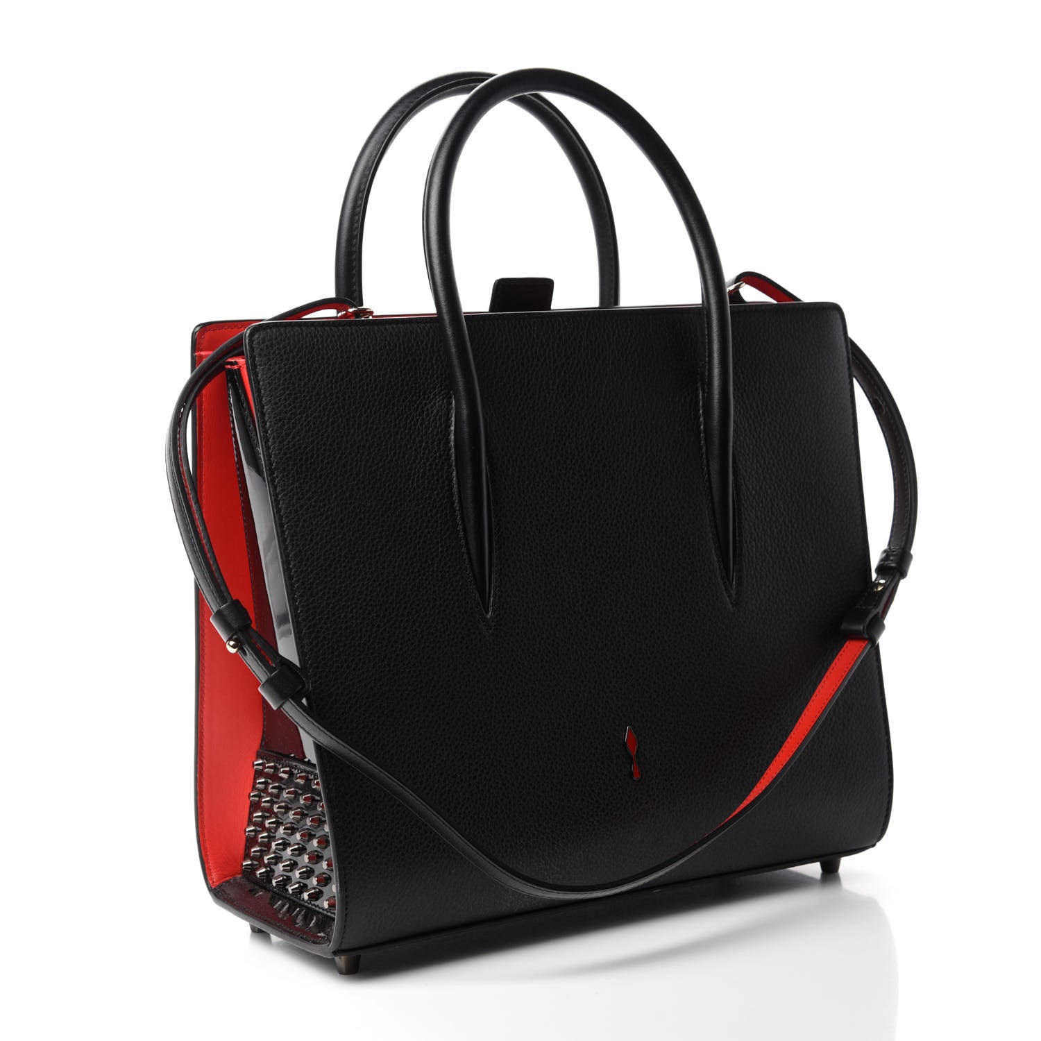 Christian Louboutin Calfskin Empire Patent Studded Medium Paloma Black 3 of 11