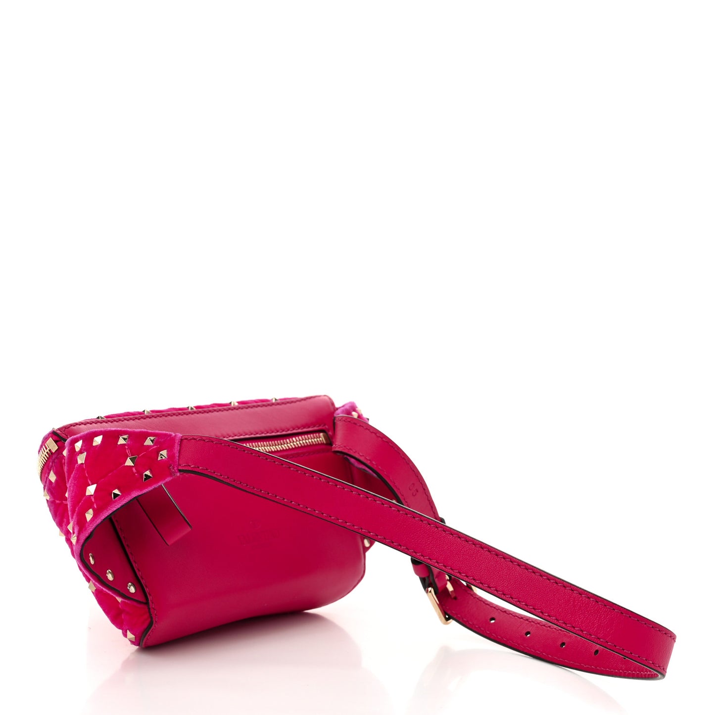 Velvet Rockstud Spike Belt Bag 85 Disco Pink