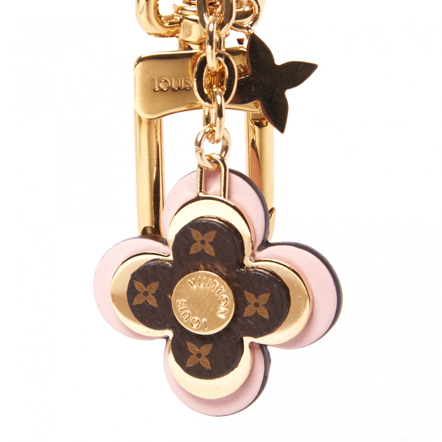 Louis Vuitton Monogram Blooming Flowers BB Bag Charm Key Holder Pink 3 of 3