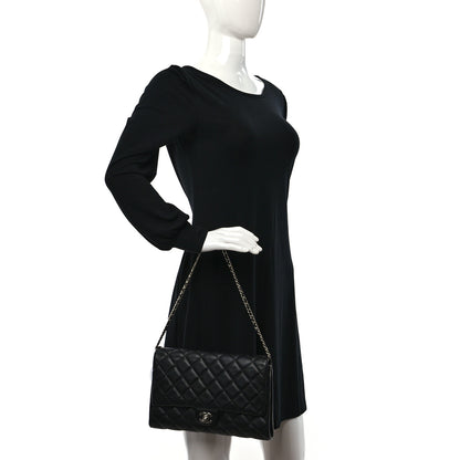 Chanel Lambskin Quilted Clutch With Chain Flap Black 2 of 9