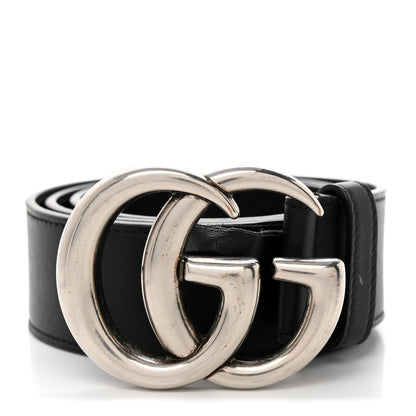 Gucci Moon Calfskin Nickel Double G 40mm Belt 80 32 Black 1 of 5