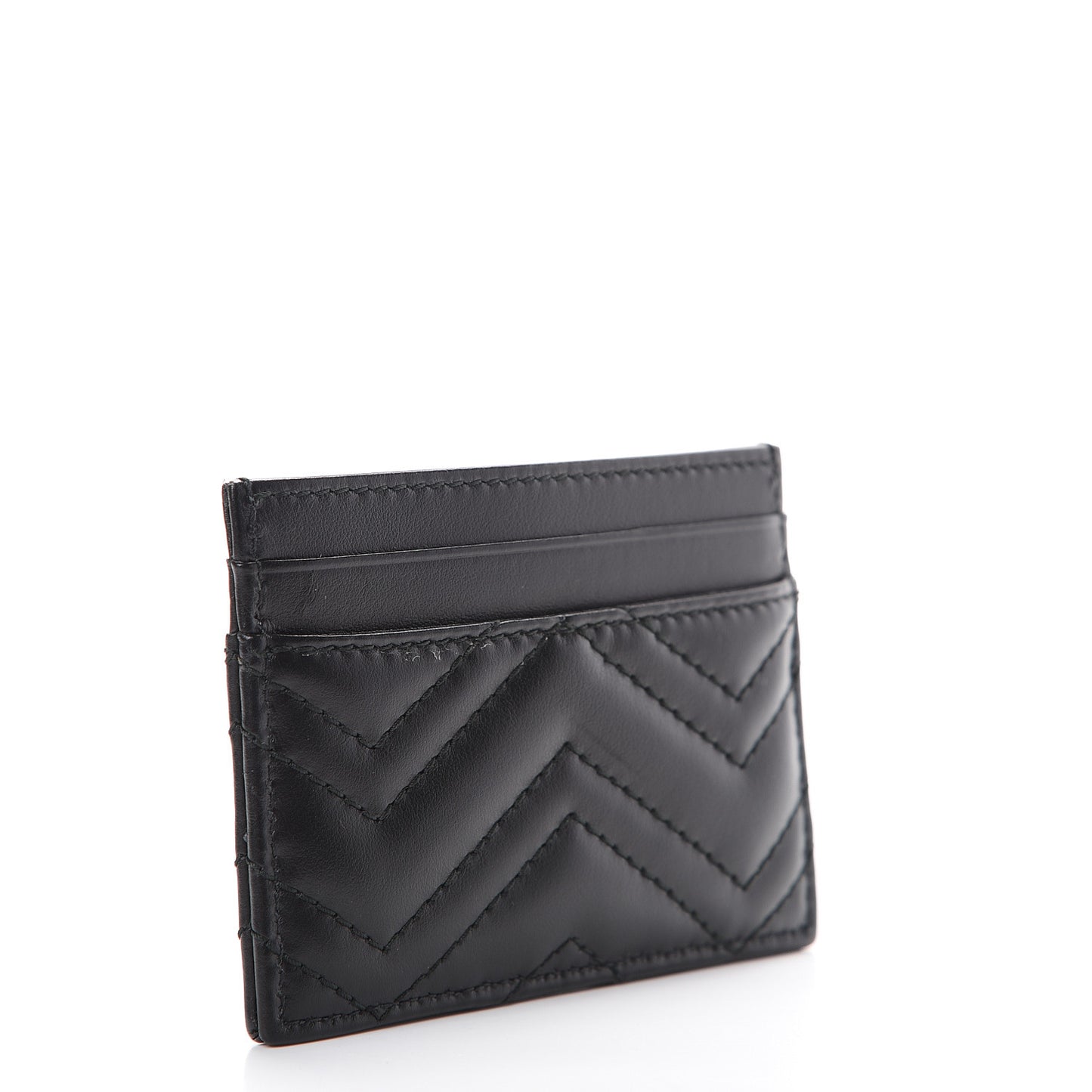 Calfskin Matelasse GG Marmont Card Holder Black