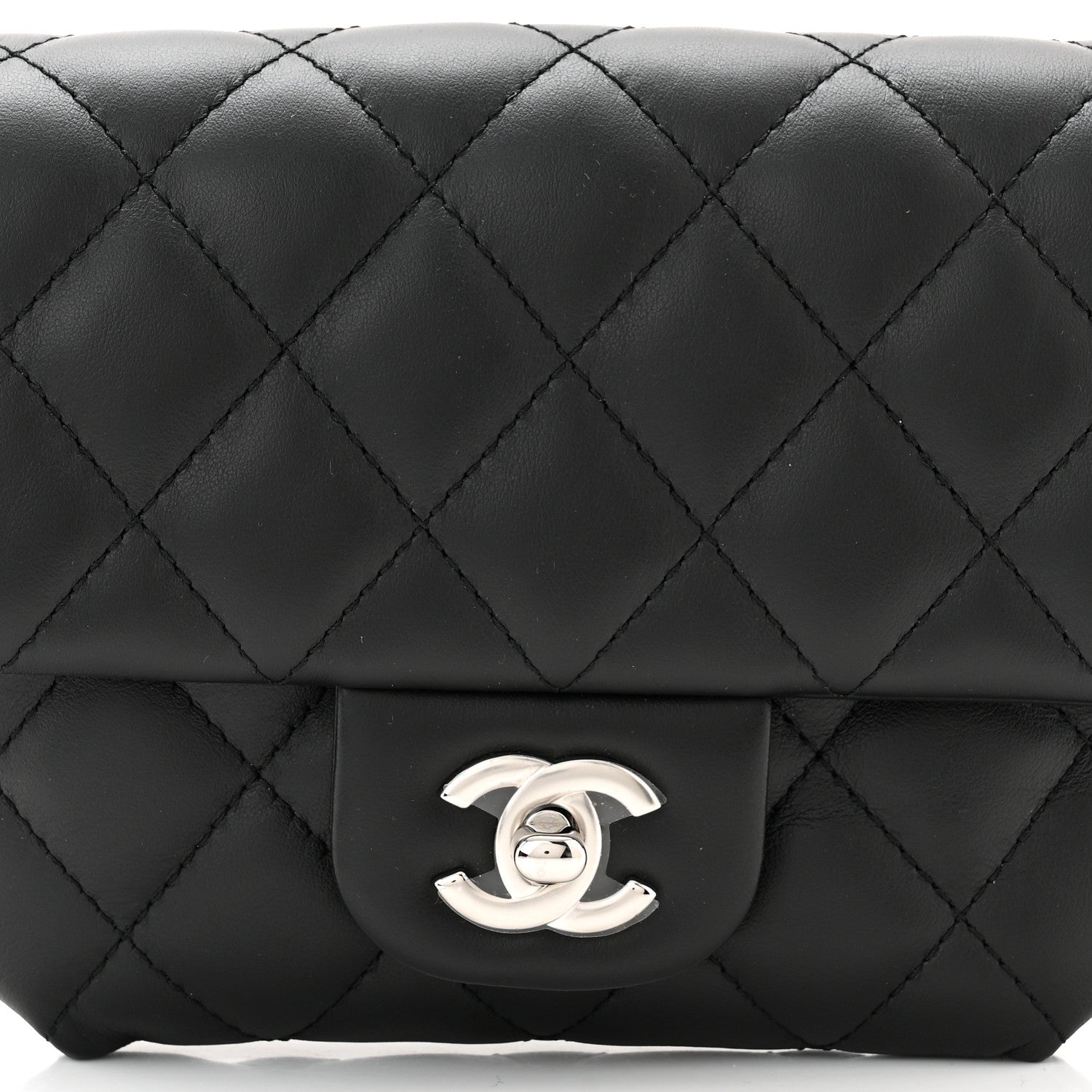 Chanel Calfskin Quilted CC Uniform Flap Belt Bag Black 8 of 10