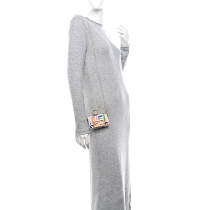 Fendi Canvas Nappa FF Multicolor Embroidered Nano Maxi Buckle Baguette Charm Grezzo Multicolor 2 of 8